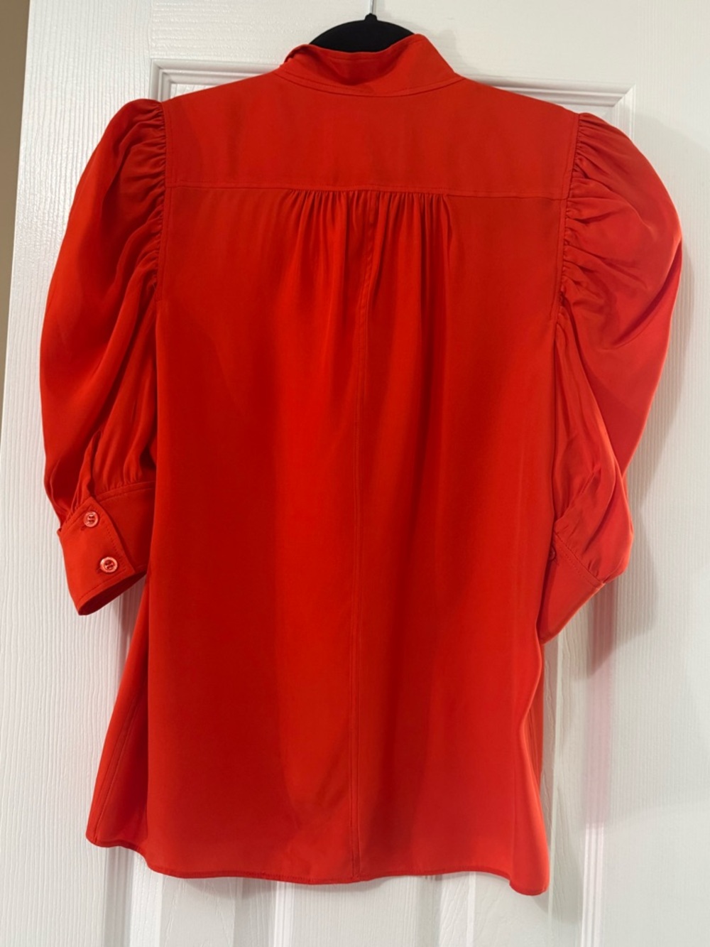 FRAME Red Orange Silk Gillian Blouse XS - Picture 5 of 6